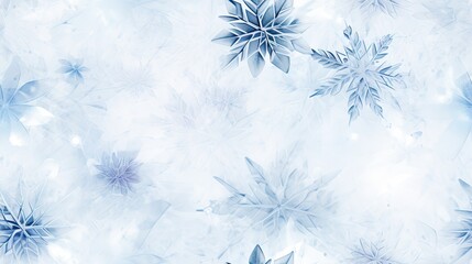  a blue and white background with snowflakes and snow flakes on the bottom of the image and snow flakes on the top of the bottom of the image.  generative ai