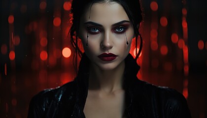 Photo of a Mysterious Femme Fatale With Intense, Dramatic Makeup