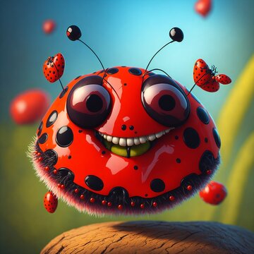 ladybug on Shine natural background ai image