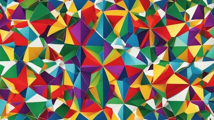 abstract geometric background An abstract pattern with fabric texture. The pattern has a vector illustration with colorful triangles