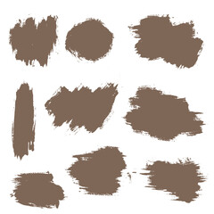 Paint grunge wheat brush spot vector set