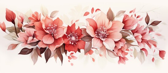 Watercolor floral pattern for printing and weaving