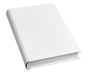white book cover mockup, front and side view perspective, template design, isolated on a transparent background. PNG, cutout, or clipping path.	
