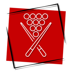 billiards red banner in frame. Vector illustration.