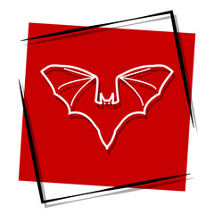 bat red banner in frame. Vector illustration.