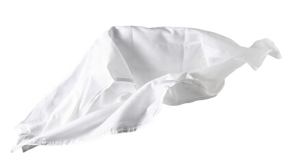 white silk cloth, flying, isolated on a transparent background. PNG cutout or clipping path.	
