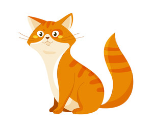Cute orange cat vector