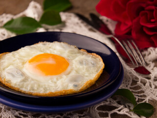 fried egg in a frying pan