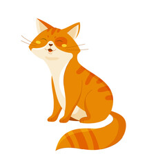 Cute orange cat vector