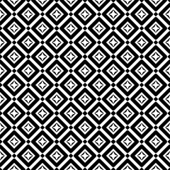 Black and white seamless abstract pattern. Background and backdrop. Grayscale ornamental design. Mosaic ornaments. Vector graphic illustration. EPS10.