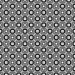 Black and white seamless abstract pattern. Background and backdrop. Grayscale ornamental design. Mosaic ornaments. Vector graphic illustration. EPS10.