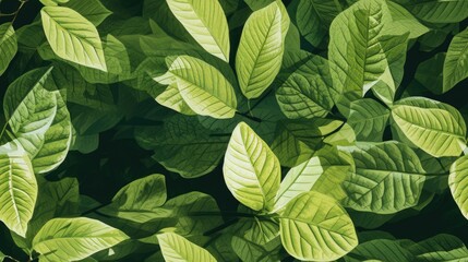  a painting of a green leafy plant with lots of green leaves on the top of the leaves and bottom of the leaves.  generative ai
