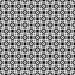 Black and white seamless abstract pattern. Background and backdrop. Grayscale ornamental design. Mosaic ornaments. Vector graphic illustration. EPS10.