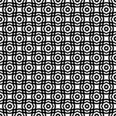 Black and white seamless abstract pattern. Background and backdrop. Grayscale ornamental design. Mosaic ornaments. Vector graphic illustration. EPS10.