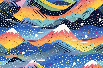 Obraz premium Paysage abstrait de brises de montagne avec des points, motif sans couture, arrière-plan détaillé, terrazzo minimaliste. IA générative, IA