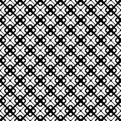 Black and white seamless abstract pattern. Background and backdrop. Grayscale ornamental design. Mosaic ornaments. Vector graphic illustration. EPS10.