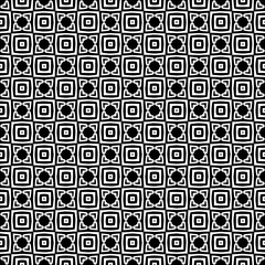 Black and white seamless abstract pattern. Background and backdrop. Grayscale ornamental design. Mosaic ornaments. Vector graphic illustration. EPS10.