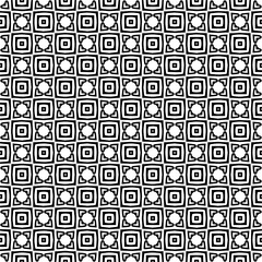 Black and white seamless abstract pattern. Background and backdrop. Grayscale ornamental design. Mosaic ornaments. Vector graphic illustration. EPS10.