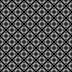 Black and white seamless abstract pattern. Background and backdrop. Grayscale ornamental design. Mosaic ornaments. Vector graphic illustration. EPS10.