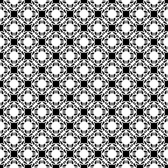 Black and white seamless abstract pattern. Background and backdrop. Grayscale ornamental design. Mosaic ornaments. Vector graphic illustration. EPS10.
