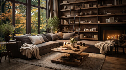 interior living room rustic cozy style