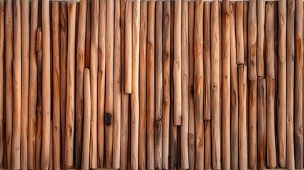 Brown bright wooden peg, tree trunk wall texture background natural wood