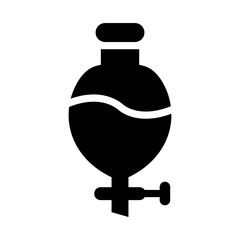 separating funnel glyph icon illustration vector graphic. Simple element illustration vector graphic, suitable for app, websites, and presentations isolated on white background