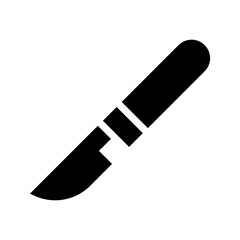 scalpel glyph icon illustration vector graphic. Simple element illustration vector graphic, suitable for app, websites, and presentations isolated on white background