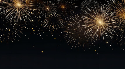 
Silvester New Year 2024 background banner panorama long- firework and sparklers on dark black night texture, with space for text