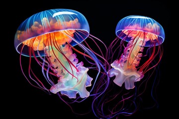 Vibrant jellyfish, artistic idea. Generative AI
