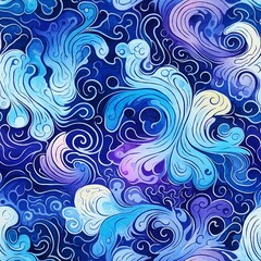 Psychedelic Acid Wash Swirls Pattern