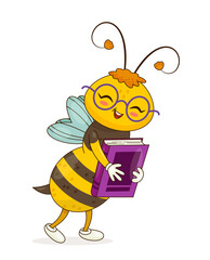 Cute bee vector sticker
