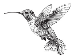 Hummingbird bird ,hand drawn sketch in doodle style illustration © BigJoy