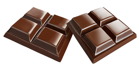 dark chocolate bar on isolated on transparent background . PNG, cutout, or clipping path.	
