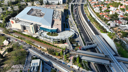 Aerial drone photo of famous Athens Mall shopping center, Attica, Greece