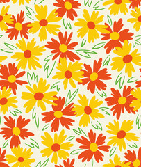 Fototapeta na wymiar Seamless pattern with flowers vector