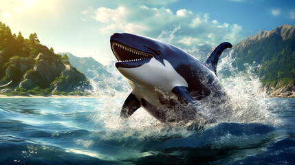 killer whale desktop wallpaper - obrazy, fototapety, plakaty