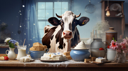 cows in the mountains milk cheese butter sour cream desktop wallpaper - obrazy, fototapety, plakaty