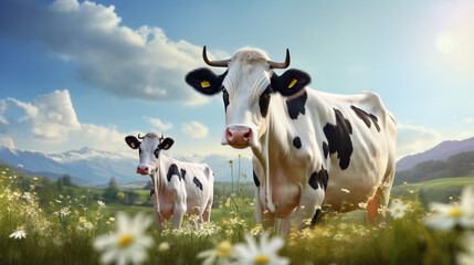 cows in the mountains desktop wallpaper