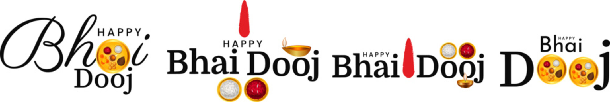 Happy Bhai Dooj Typography Social Media Post	