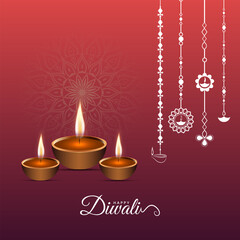 Fototapeta na wymiar Happy Diwali Social Media Post for Advertisement, Status Wishes, Banner, Greeting Card