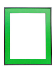 green wooden Frame  Isolated on a transparent background. PNG cutout or clipping path.	
