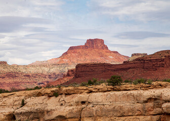 Fototapeta premium Scenic red rock landscape along Rt. 95 through Fry Canyon, Utah