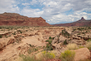 Scenic red rock  landscape  along Rt. 95 through Fry Canyon, Utah