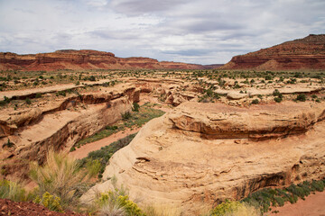 Scenic red rock  landscape  along Rt. 95 through Fry Canyon, Utah