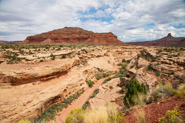 Scenic red rock  landscape  along Rt. 95 through Fry Canyon, Utah
