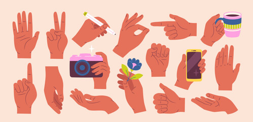 Set of human hands vector