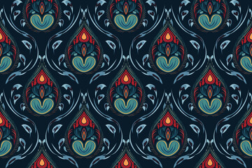 Abstract ethnic pattern flower design. Aztec fabric boho mandalas textile wallpaper. Tribal native motif African American sari elegant embroidery vector background 
