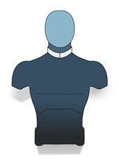 muscular torso with collar, pecs and abs