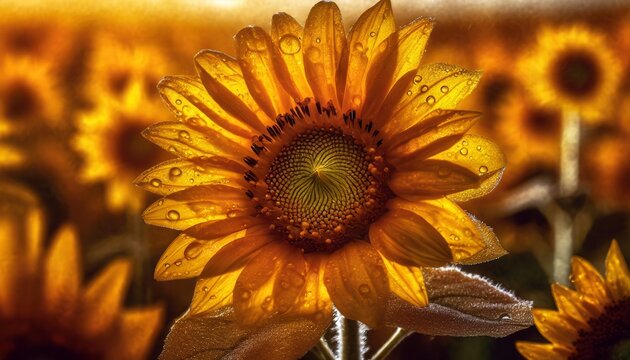 lichtdurchflutete, sonnenblume, blume, neu, kulisse, konzept, modern, 